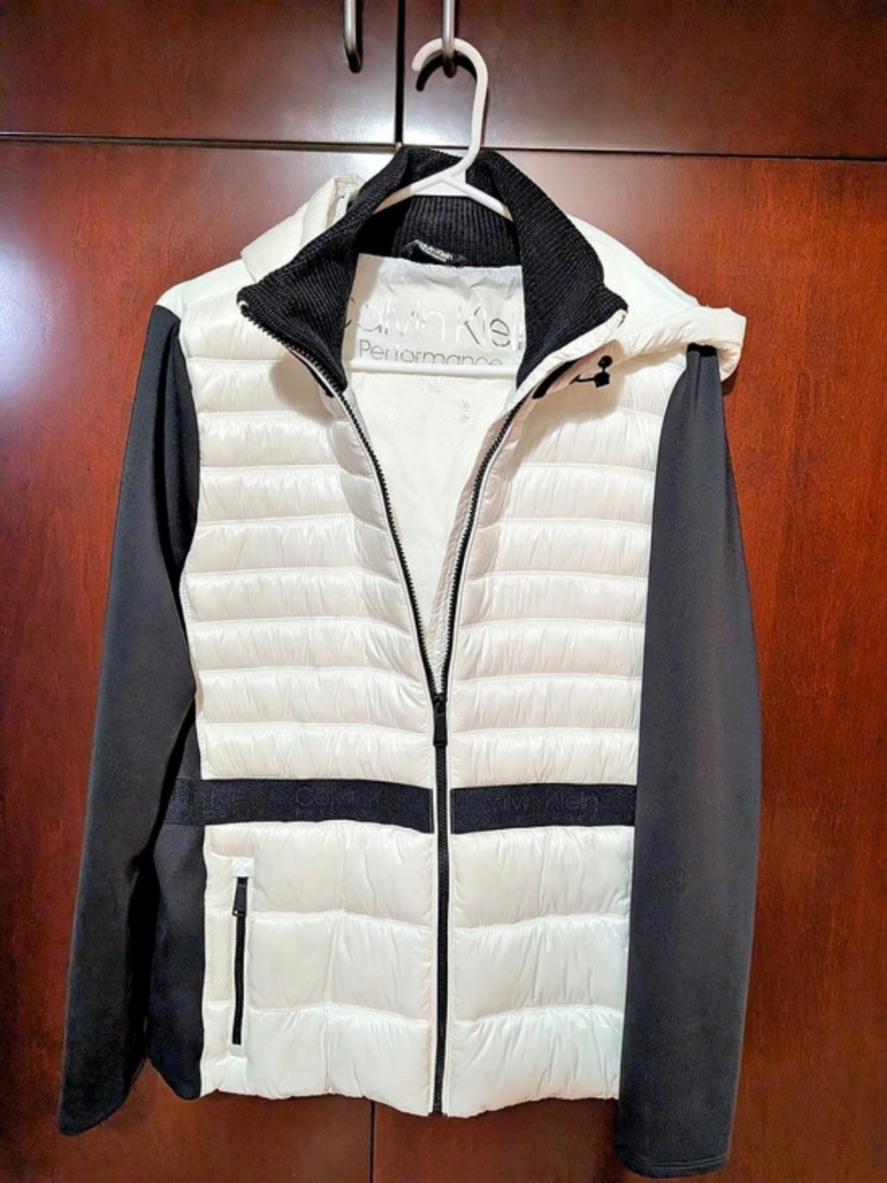 Calvin Klein Performance Puffer Jacket White & Black XL